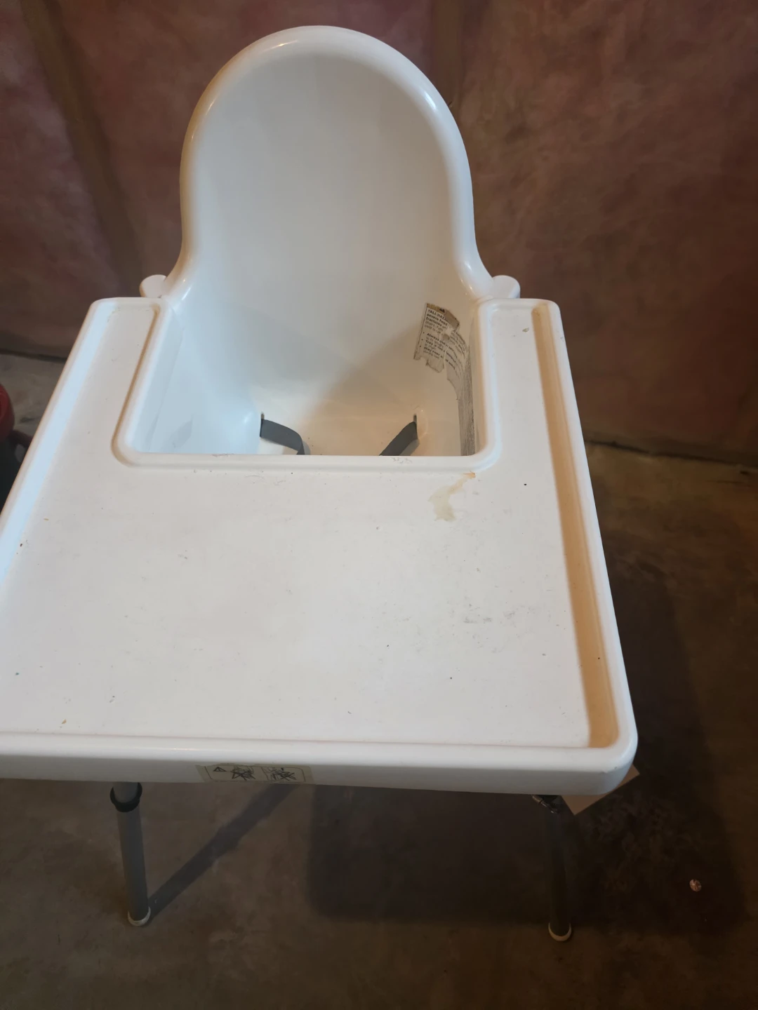 Kid's White High Chair with Tray - photo 2