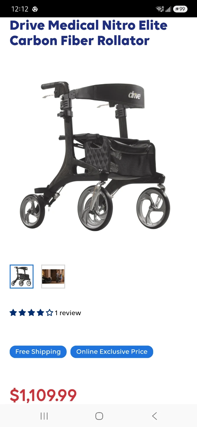 NEW Drive Nitro Elite CF Carbon Fiber Rollator - photo 2