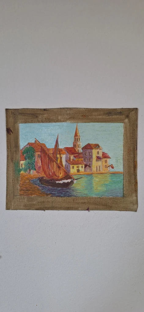 Vintage Sailboat Painting