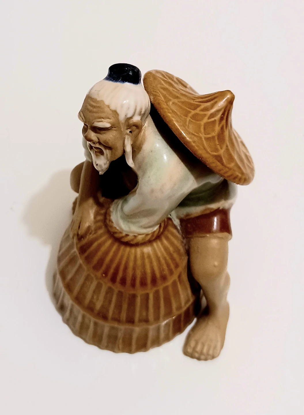 Vtg Handcrafted Mudman Fisherman Figurine - photo 3
