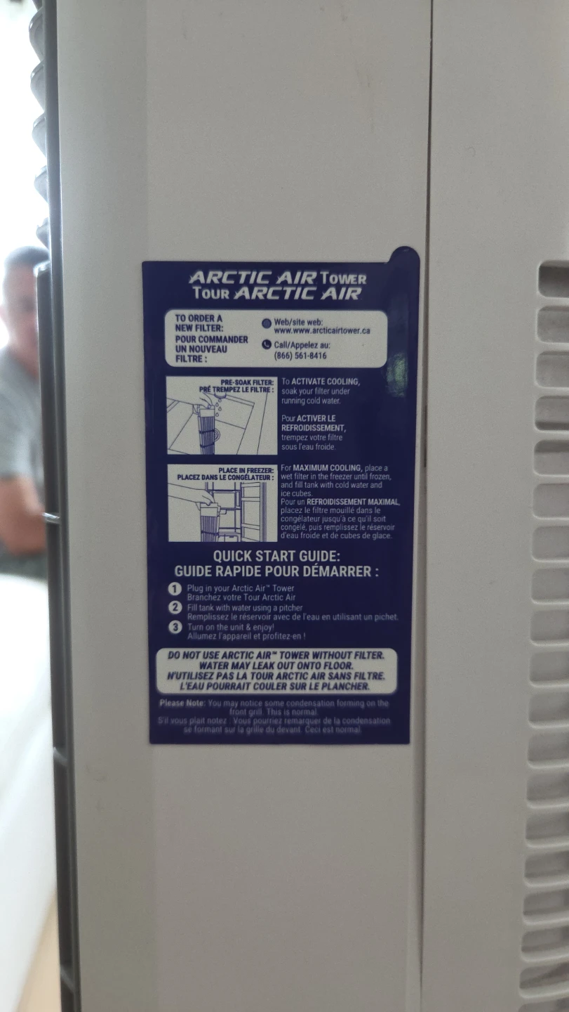 Arctic Air Tower Portable Evaporative Air Cooler Fan - photo 3