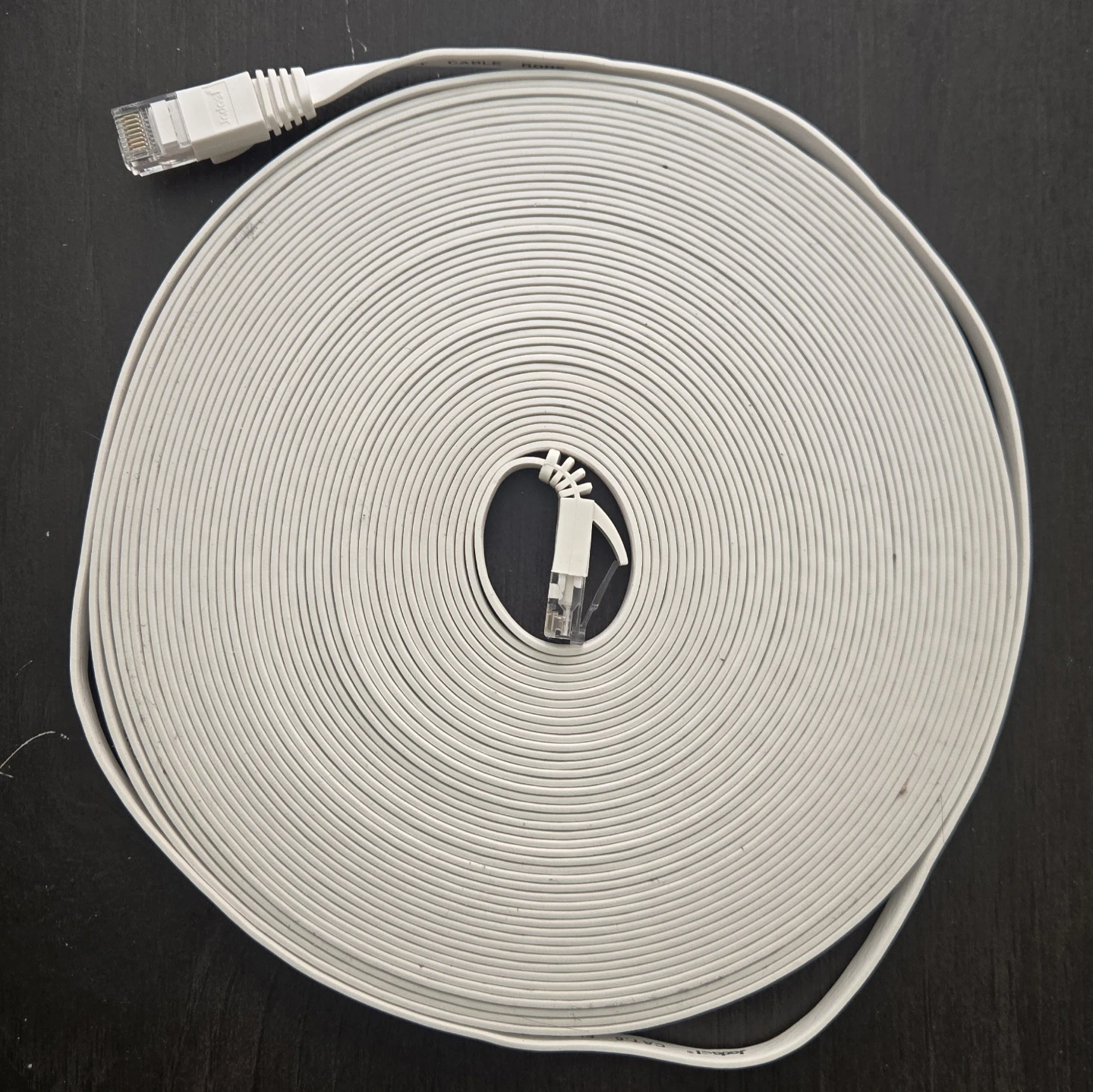 50 ft White Flat Ethernet Cable with Cable Clips - photo 2