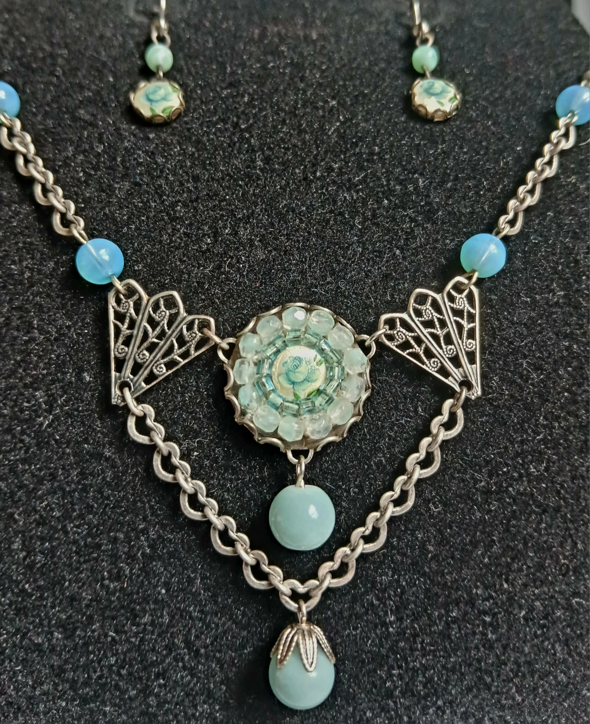 Vintage Artisan Necklace and Earring Set - photo 2