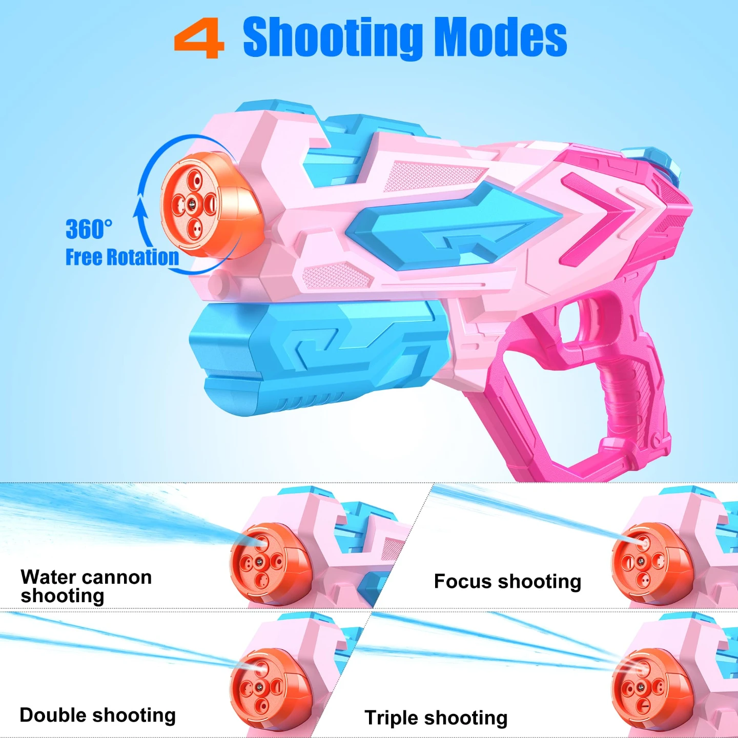 Pink and Blue Water Blaster Toy Gun - 42cm - photo 3
