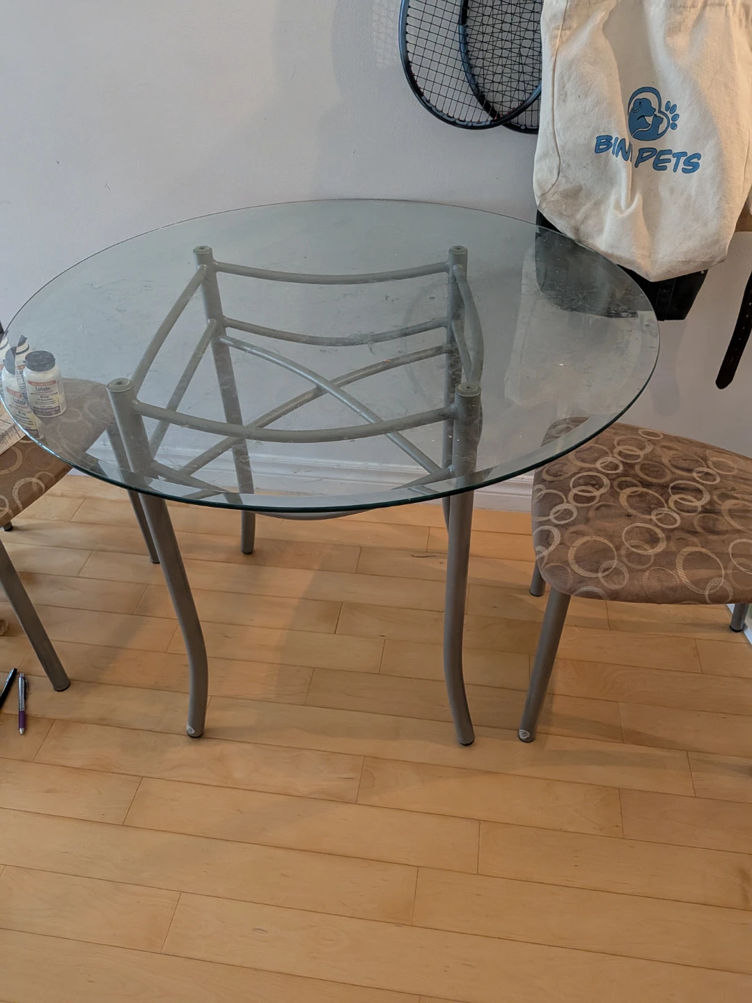 Glass round  Top Dining Table