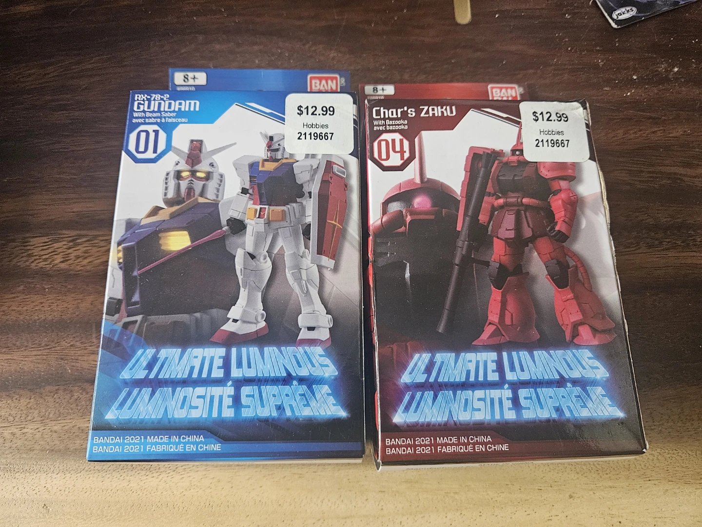 Bandai Gundam RX-78-2 and Char's Zaku Model Kits