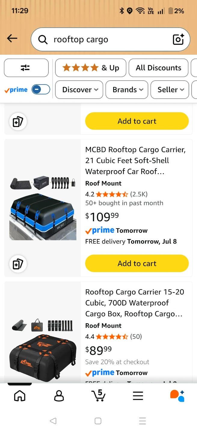 MCBD Rooftop Cargo Carrier, 21 Cubic Feet Soft-Shell - photo 2