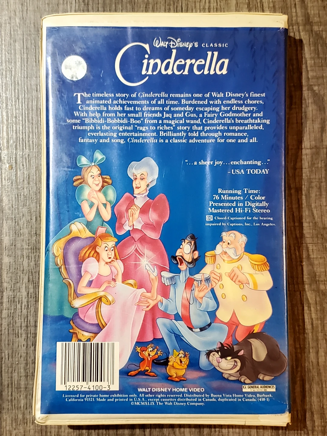 Vintage Walt Disney's Cinderella Original Animated Classic VHS - photo 2