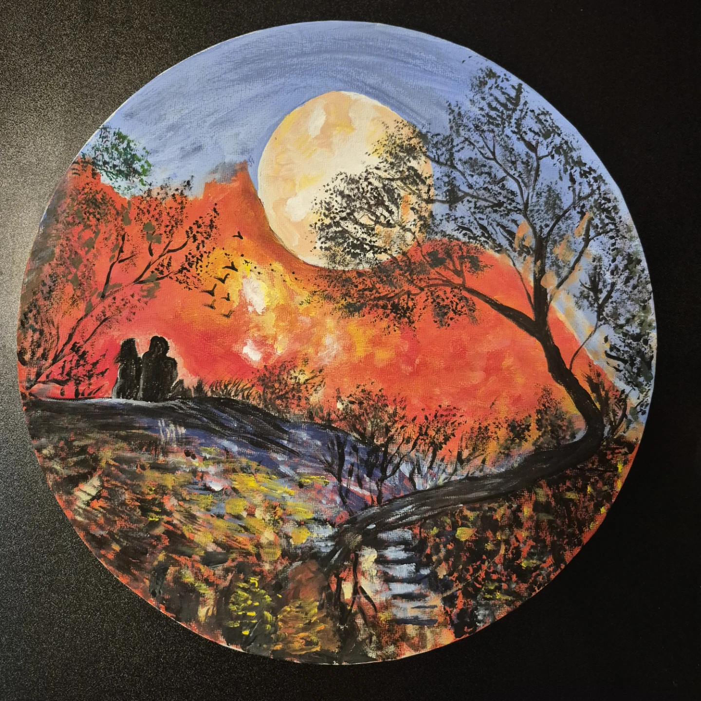 Circular Landscape Painting