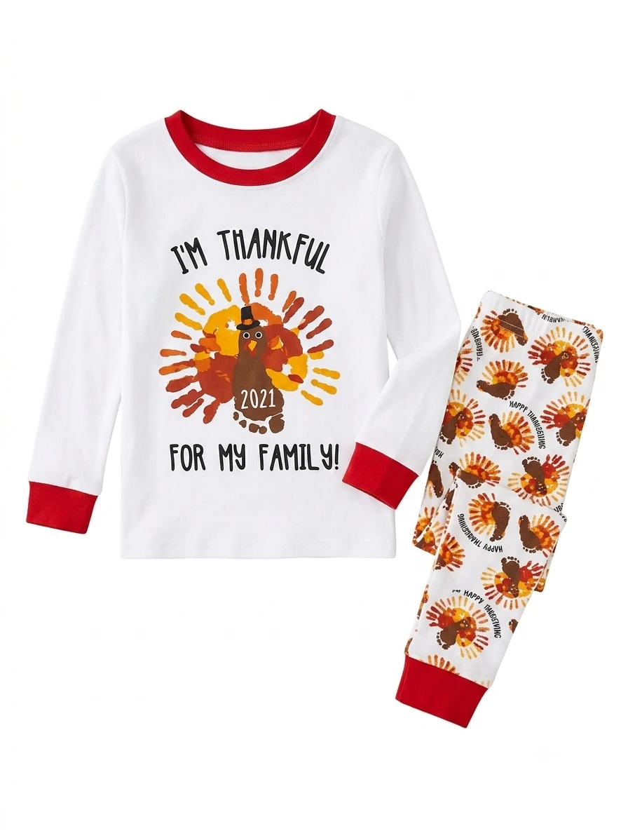 Kids Thanksgiving Turkey Pajama Set