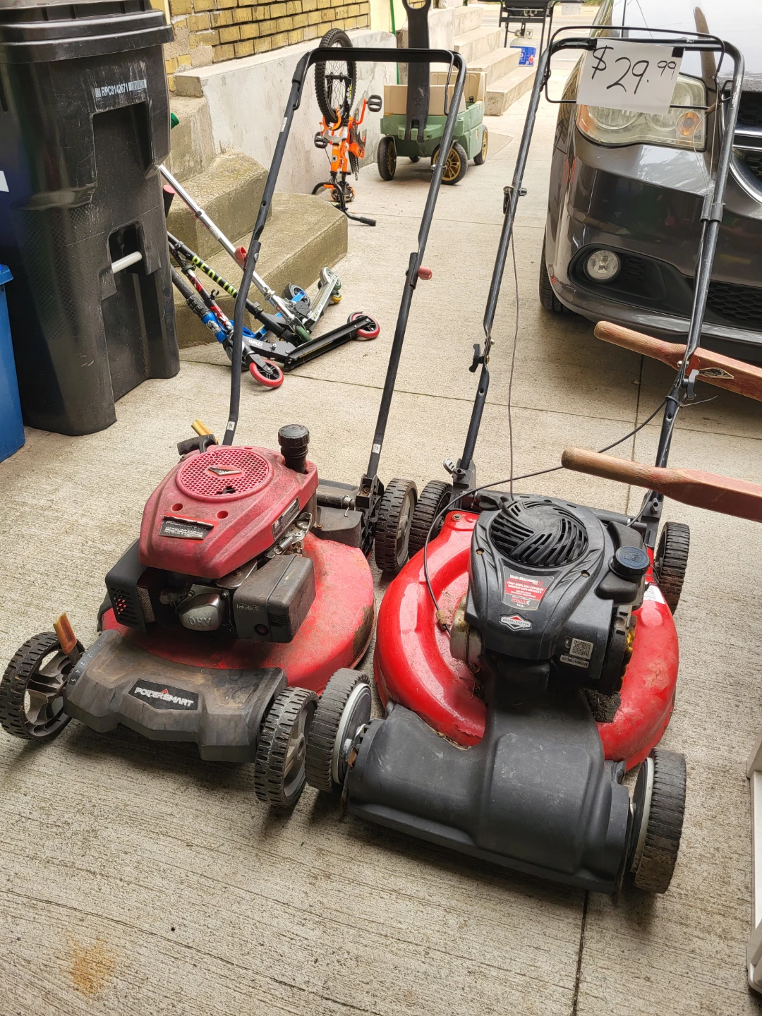 Two lawn mower found in storage not sure if working $30 each