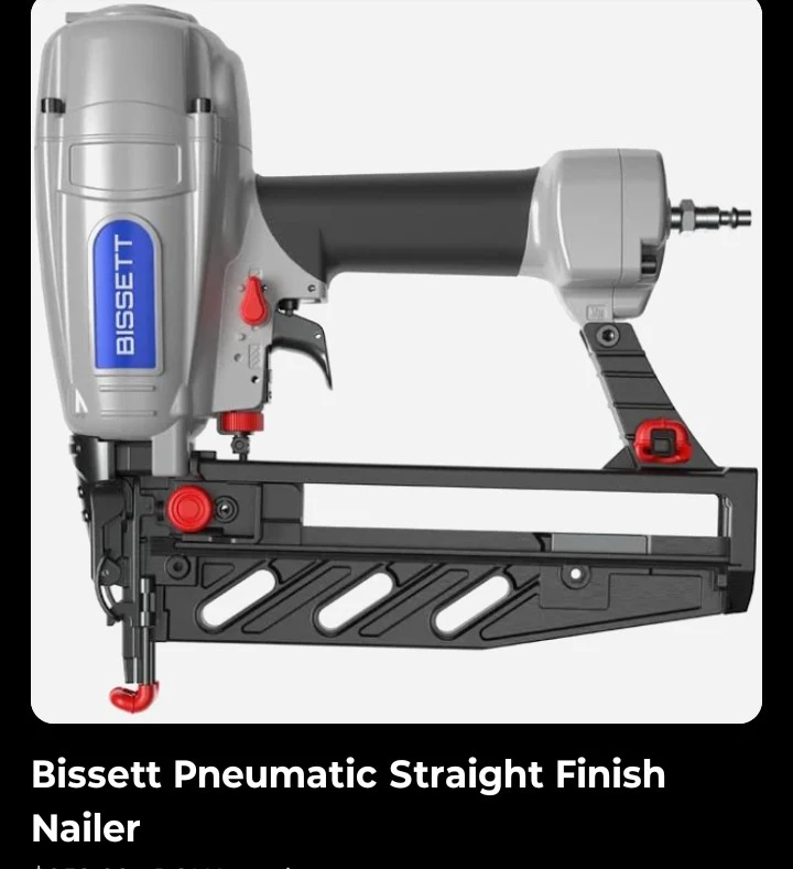 Bissett Pneumatic Straight Finish Nailer