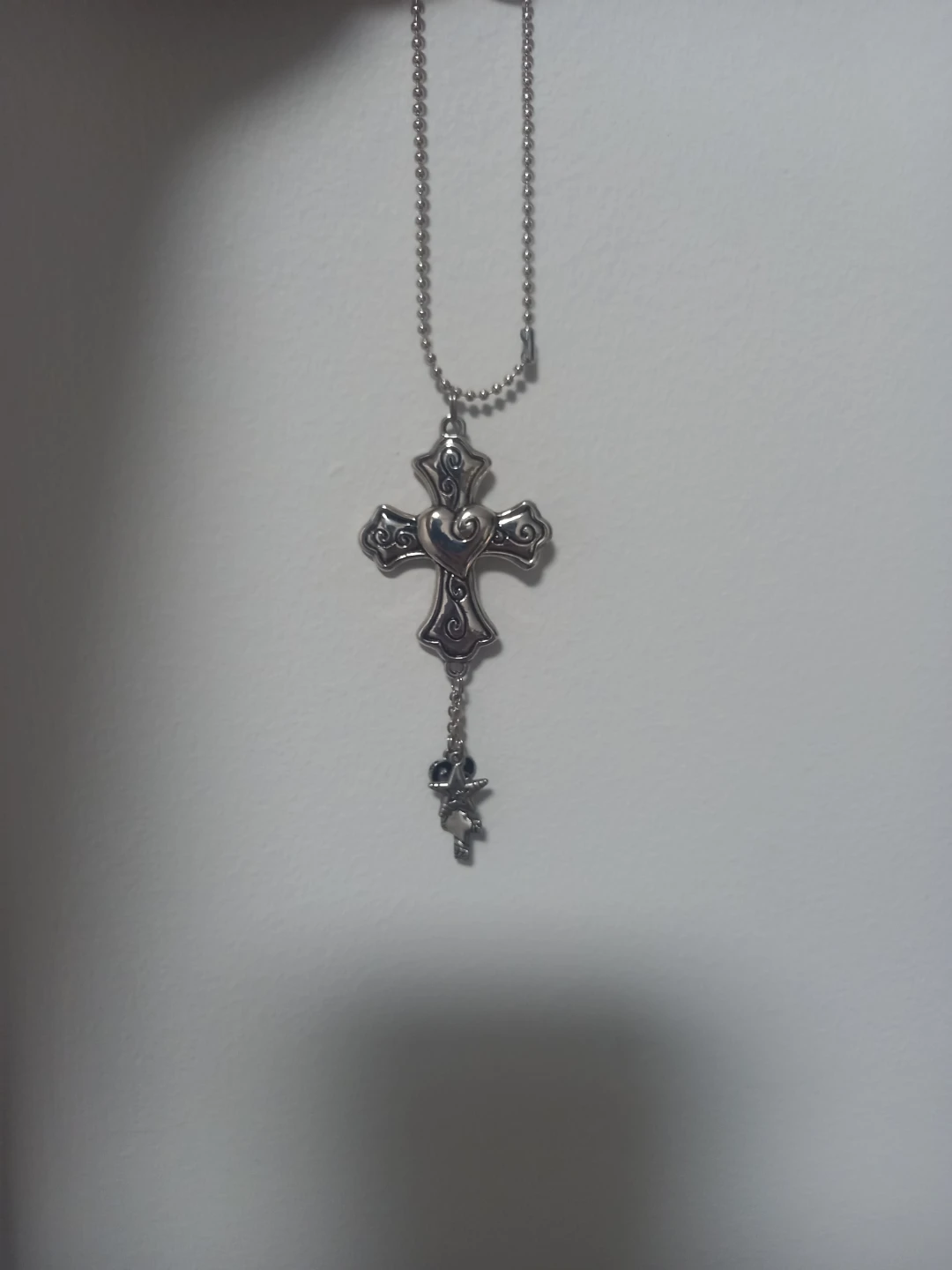 Y2K Cross pendant with charms - photo 2