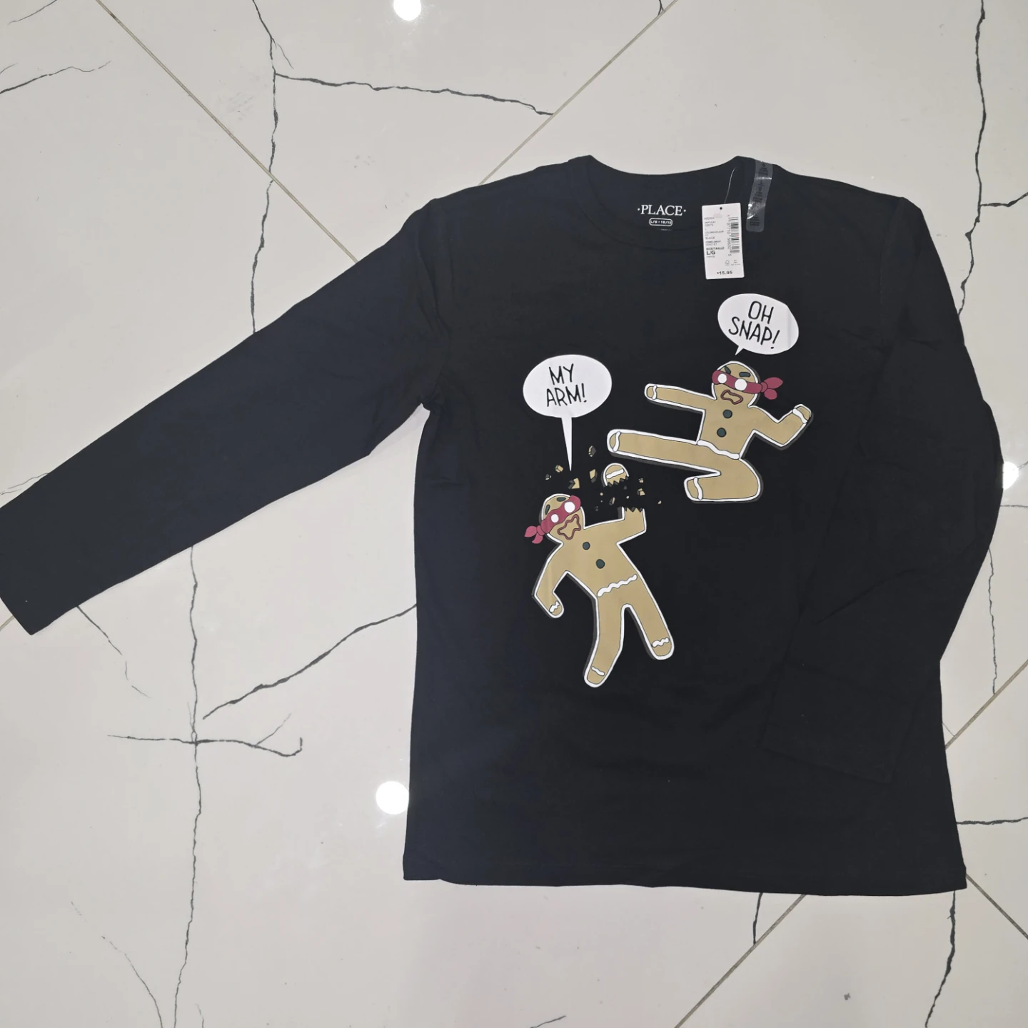 The Children's Place Black Long Sleeve T-Shirt L/G (10/12)