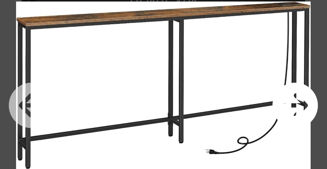 Keelian 78" Narrow Console Sofa Table - Rustic Brown - photo 3