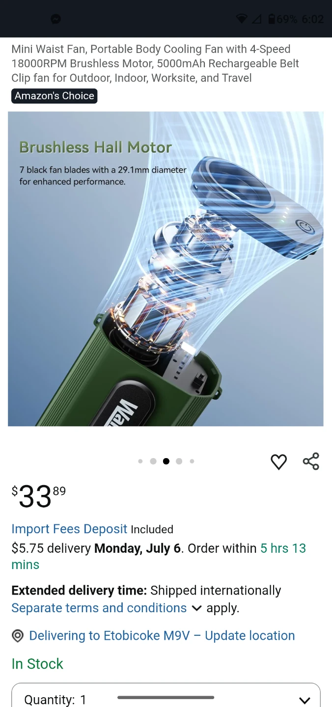 Waist Fan Mini Portable Cooling Fan - photo 3