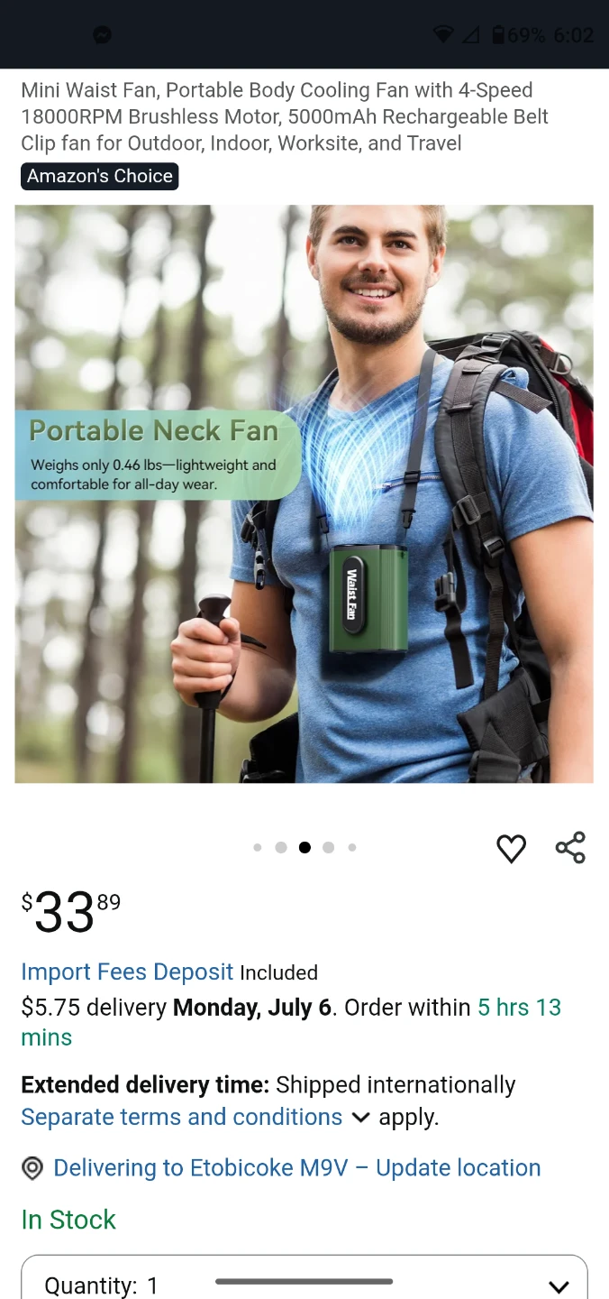 Waist Fan Mini Portable Cooling Fan - photo 4