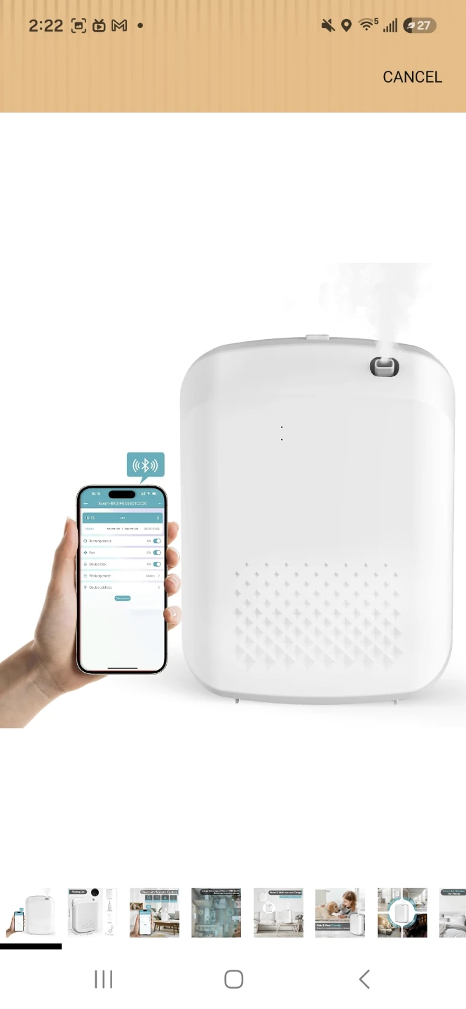 White Bluetooth Scent Diffuser with Remote Control