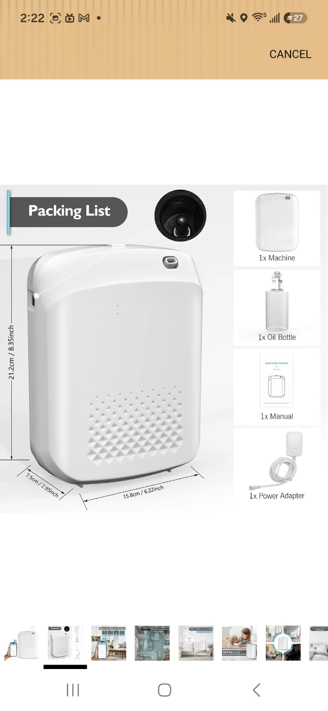 White Bluetooth Scent Diffuser with Remote Control - photo 2