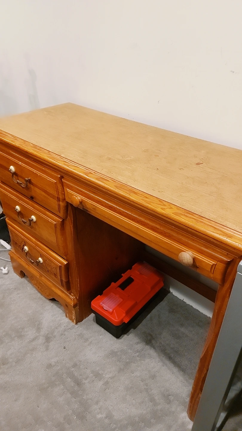 Wooden Desk with Drawers - photo 2