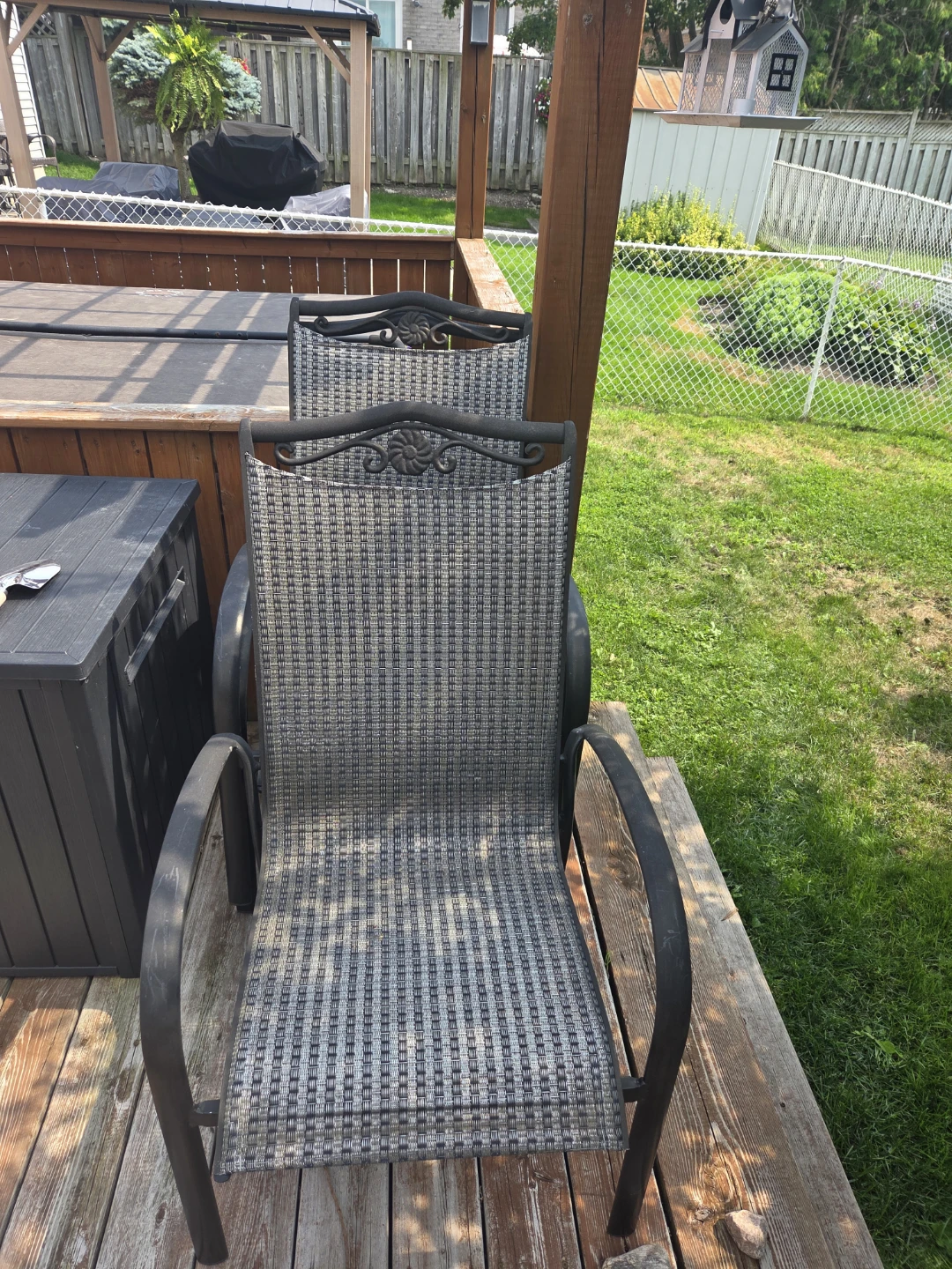 Glass Top Patio Table with 2 Chairs
