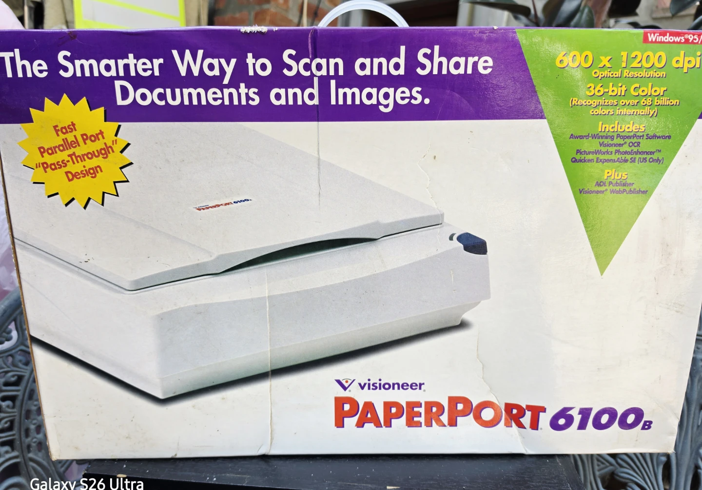 ​Visioneer PaperPort 6100B Parallel Port Scanner Open Box