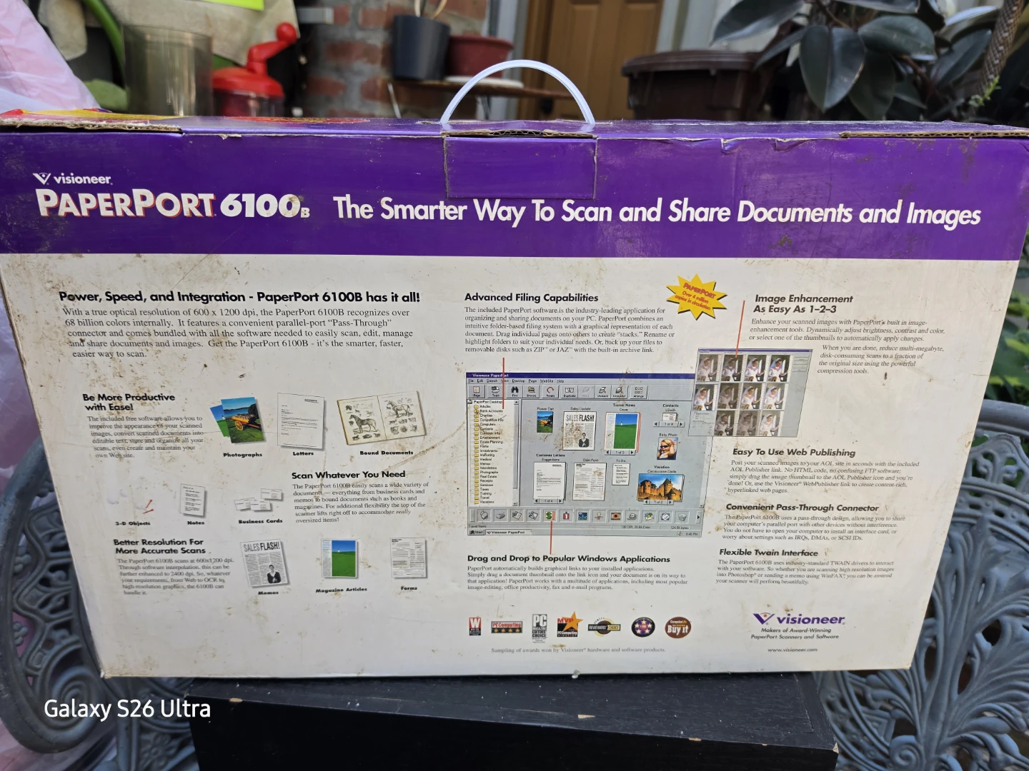 ​Visioneer PaperPort 6100B Parallel Port Scanner Open Box - photo 2