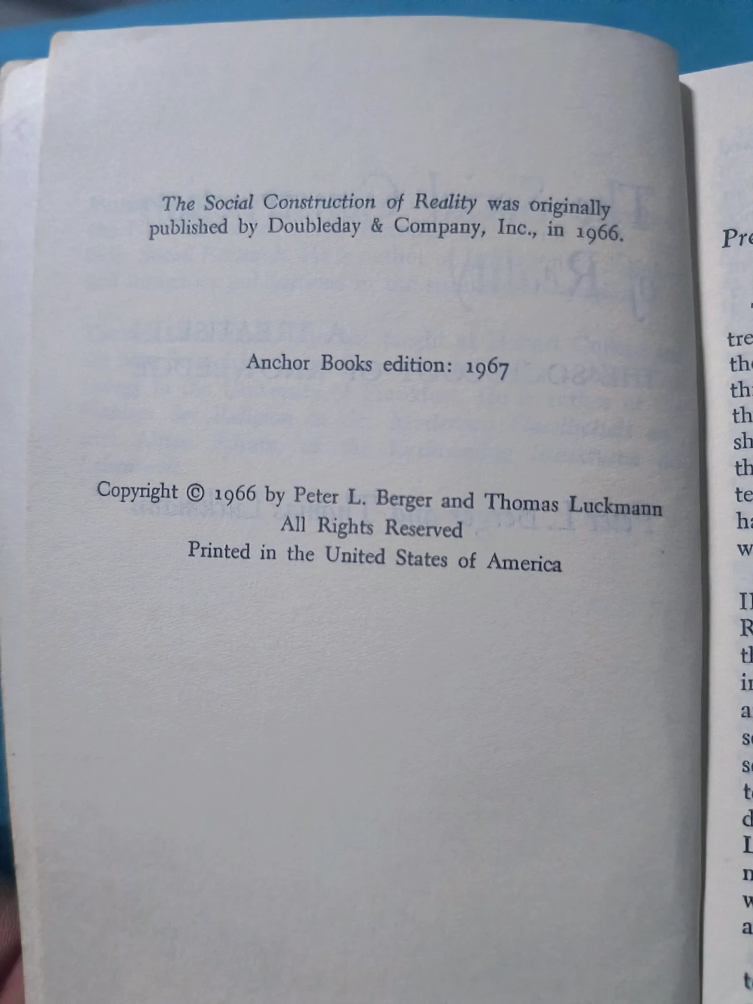 The Social Construction of Reality, 1967, softcover - photo 5