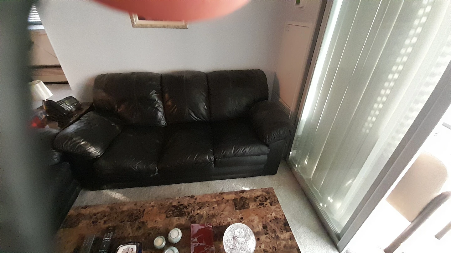 Black leather couch and loveseat combination - photo 2