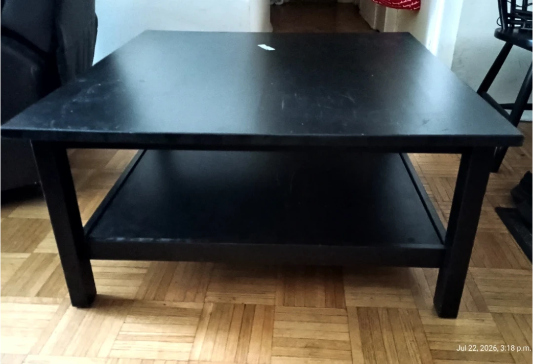 Black Coffee Table with Shelf - photo 2
