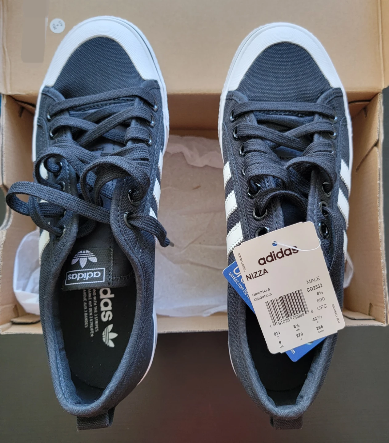 Adidas Nizza shoe - Charcoal/White - Size 9 US - photo 4