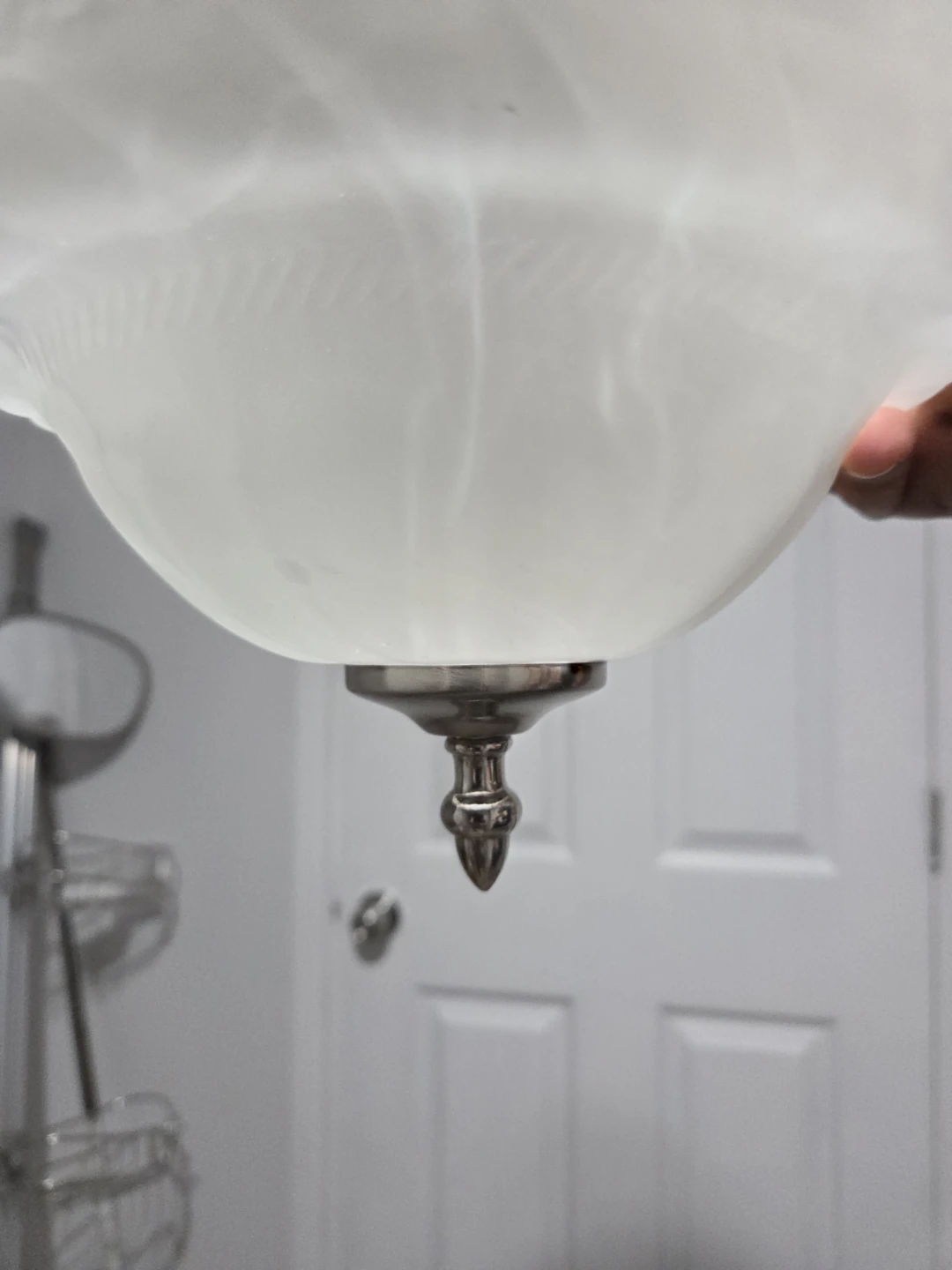 Set of 3 Brushed Nickel Ceiling Lights with Frosted Glass Shades - photo 5