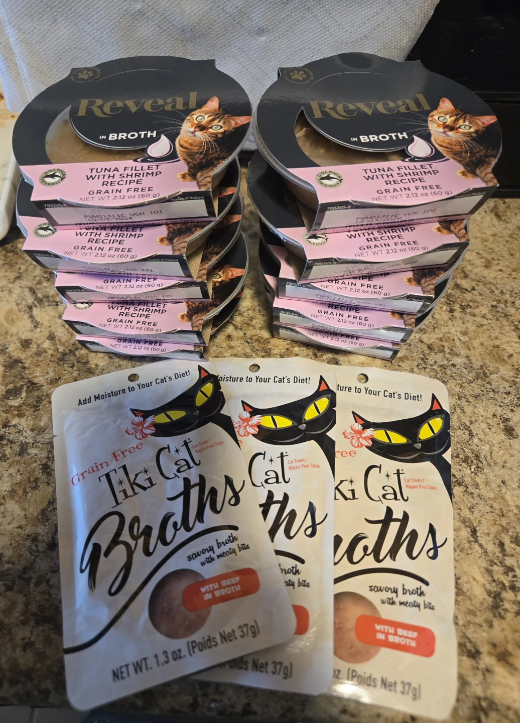 Tiki Cat Broths & Reveal Cat Food