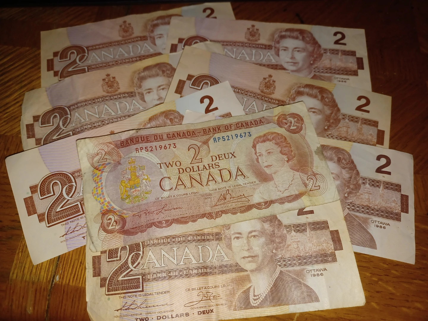 Canadian Two Dollar Banknotes