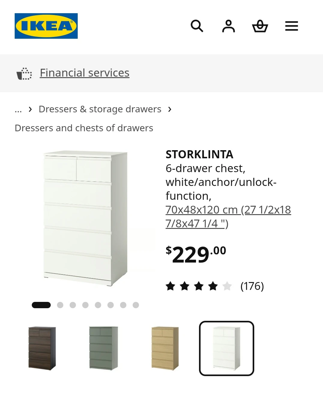 IKEA STORKLINTA 6-drawer chest white - photo 2