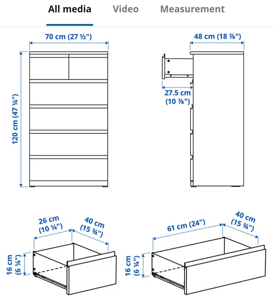 IKEA STORKLINTA 6-drawer chest white - photo 3