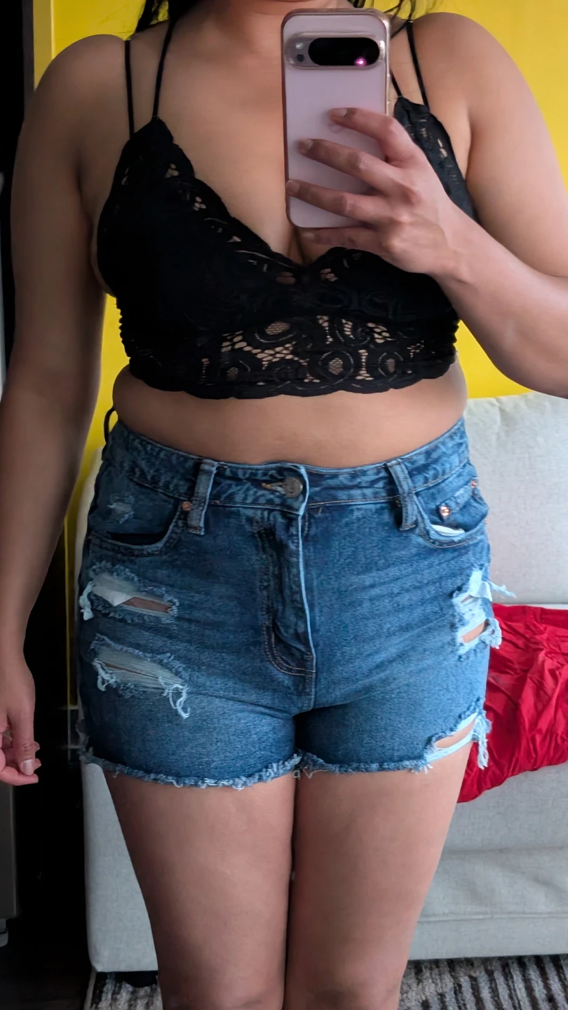 High rise  Denim Shorts Distressed