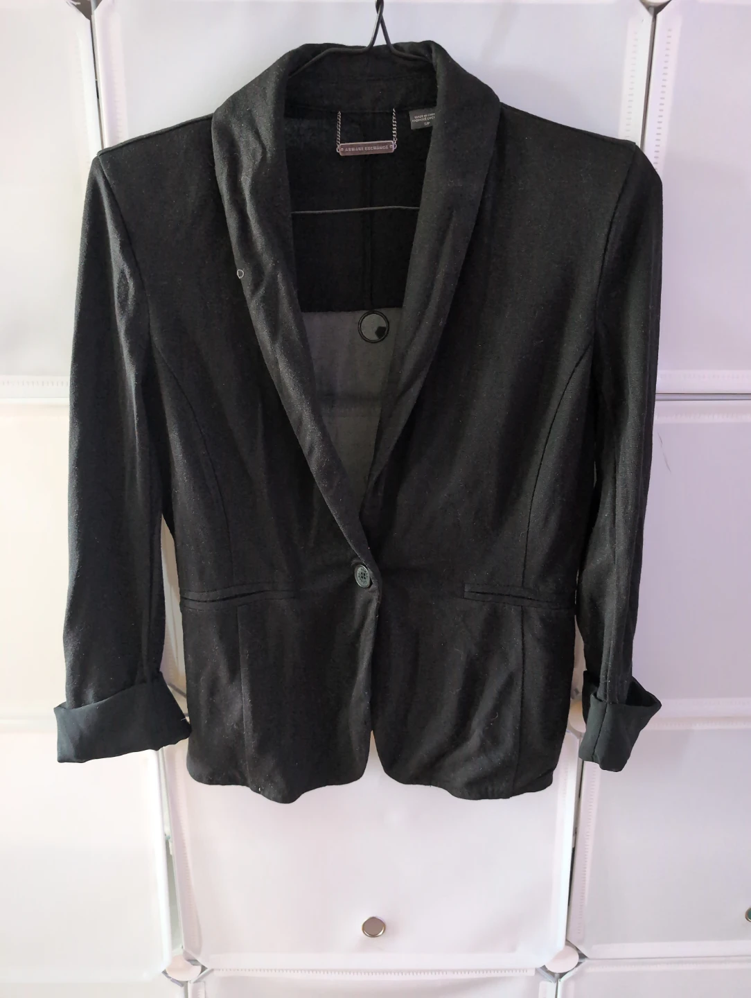 ARMANI EXCHANGE Black Blazer with Sheer Back