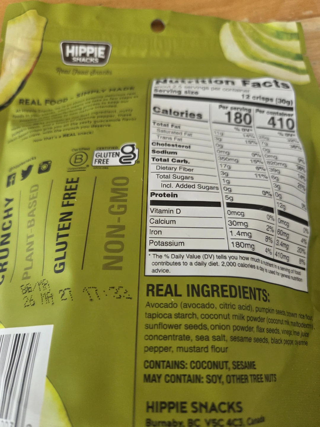 NEW! Hippie Snacks Avocado Crisps - photo 3