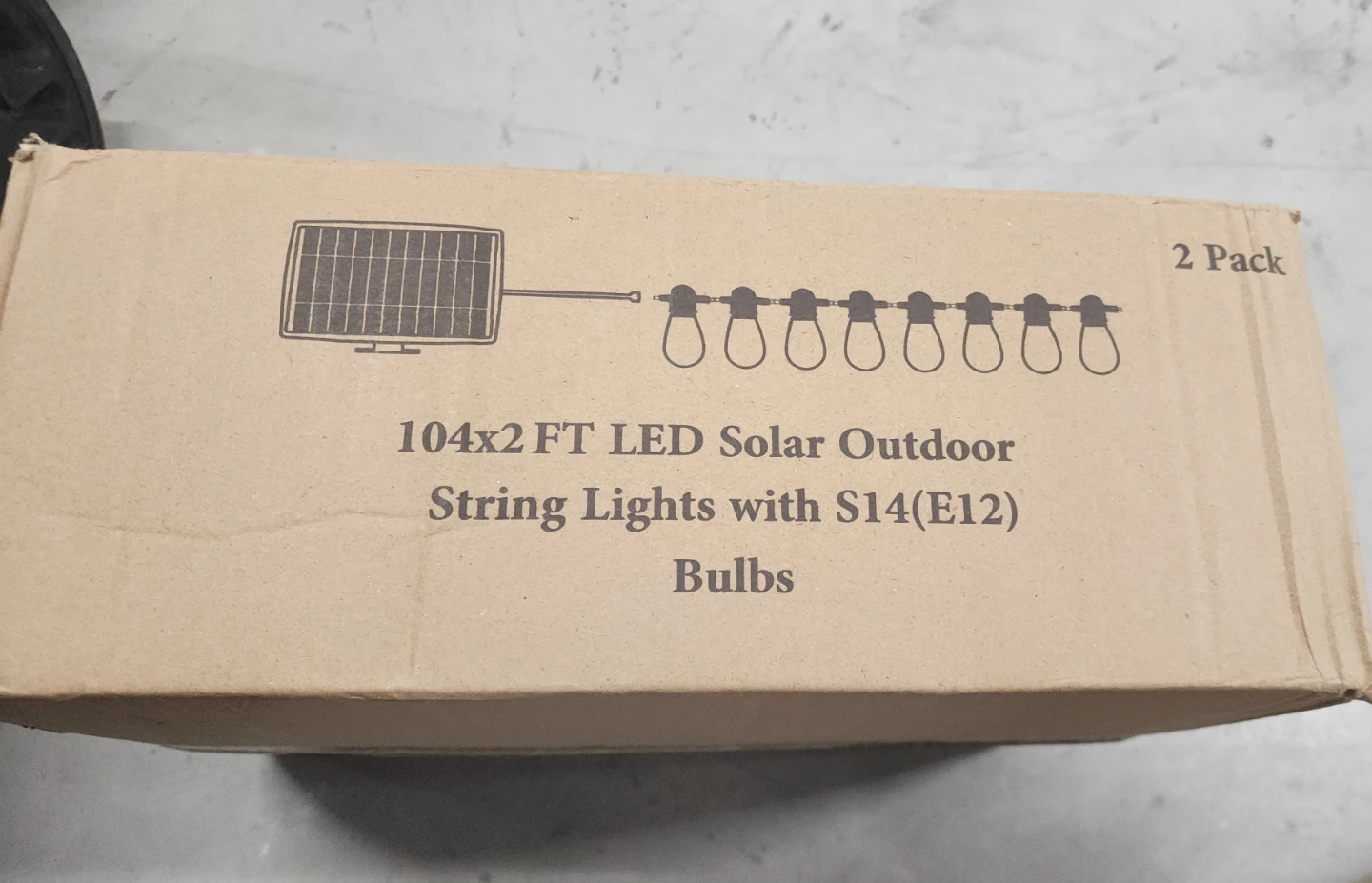 104x2FT LED Solar Outdoor String Lights with S14(E12