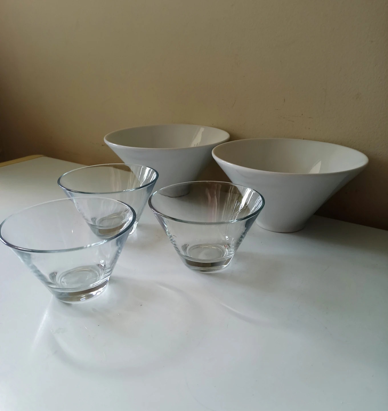 Varick Cafe Porcelain Serving Bowls & Glass Appetizer Bowls Set