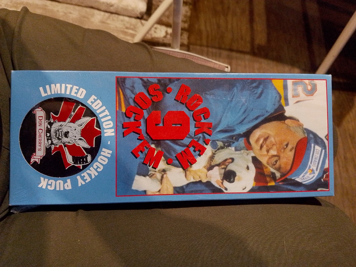Unopened Don Cherry's Rock'Em Sock'Em Hockey Puck VHS