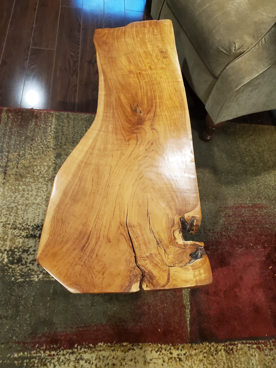 40" Live Edge Wood Coffee Table with Metal Hairpin Legs - photo 3