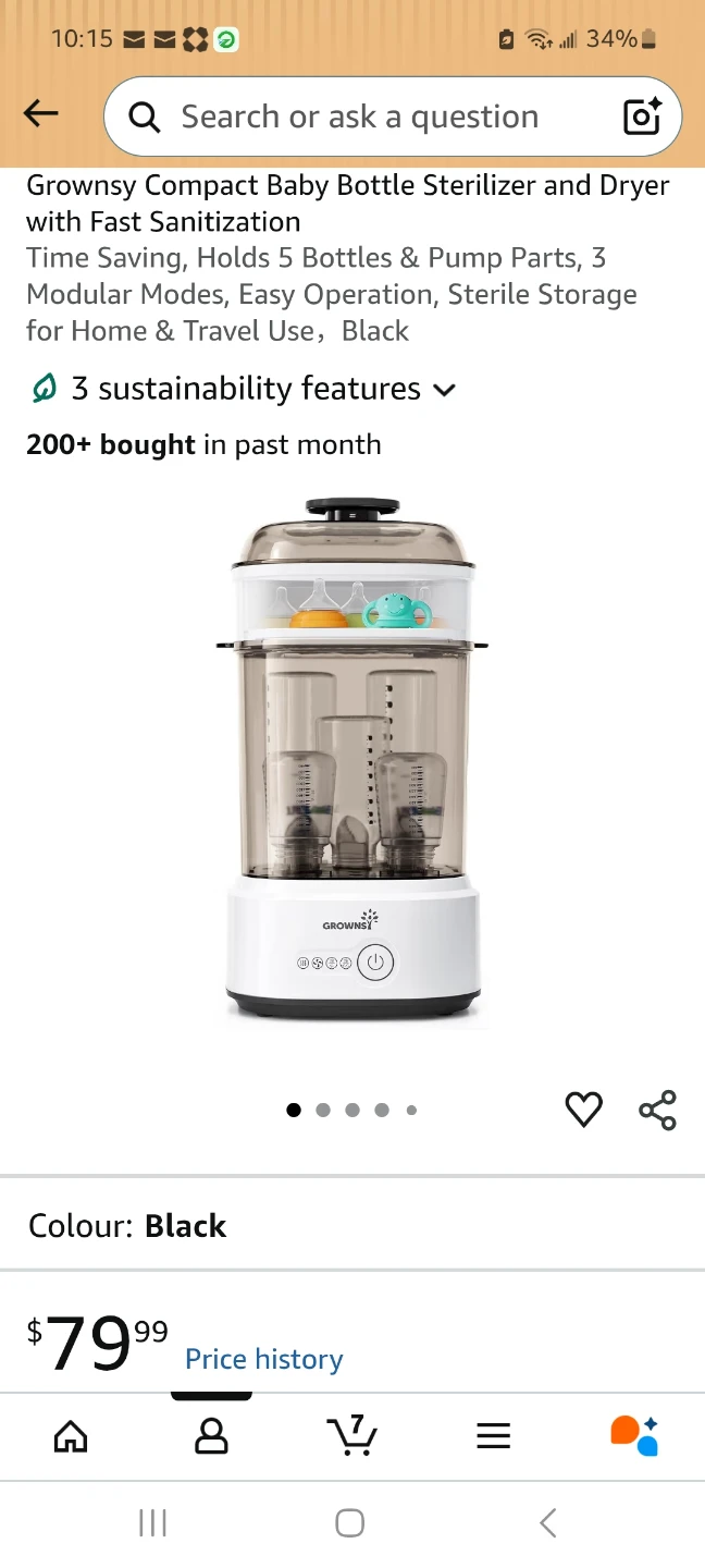 Grownsy Bottle Sterilizer & Dryer LS-BE916