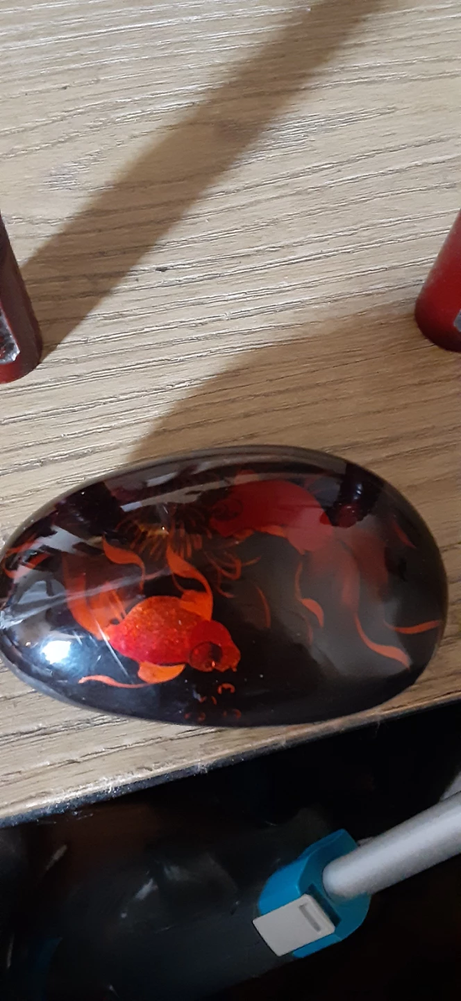 Vintage Red Chinese Seal Set with koi fish  Design - photo 3