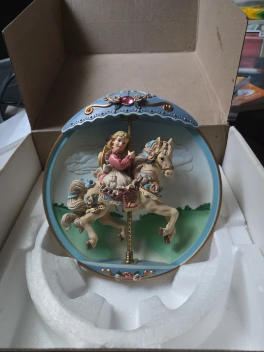 Carousel Music Box with Angel and Horse