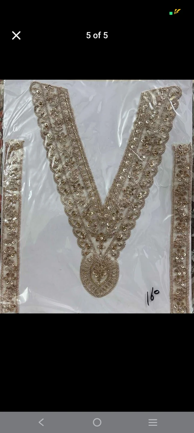 Embroidered Neckline Patch with Sequins - photo 4