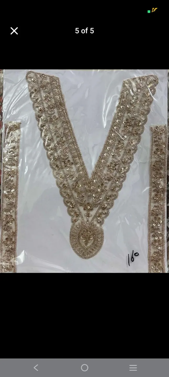 Embroidered Neckline Patch with Sequins - photo 4