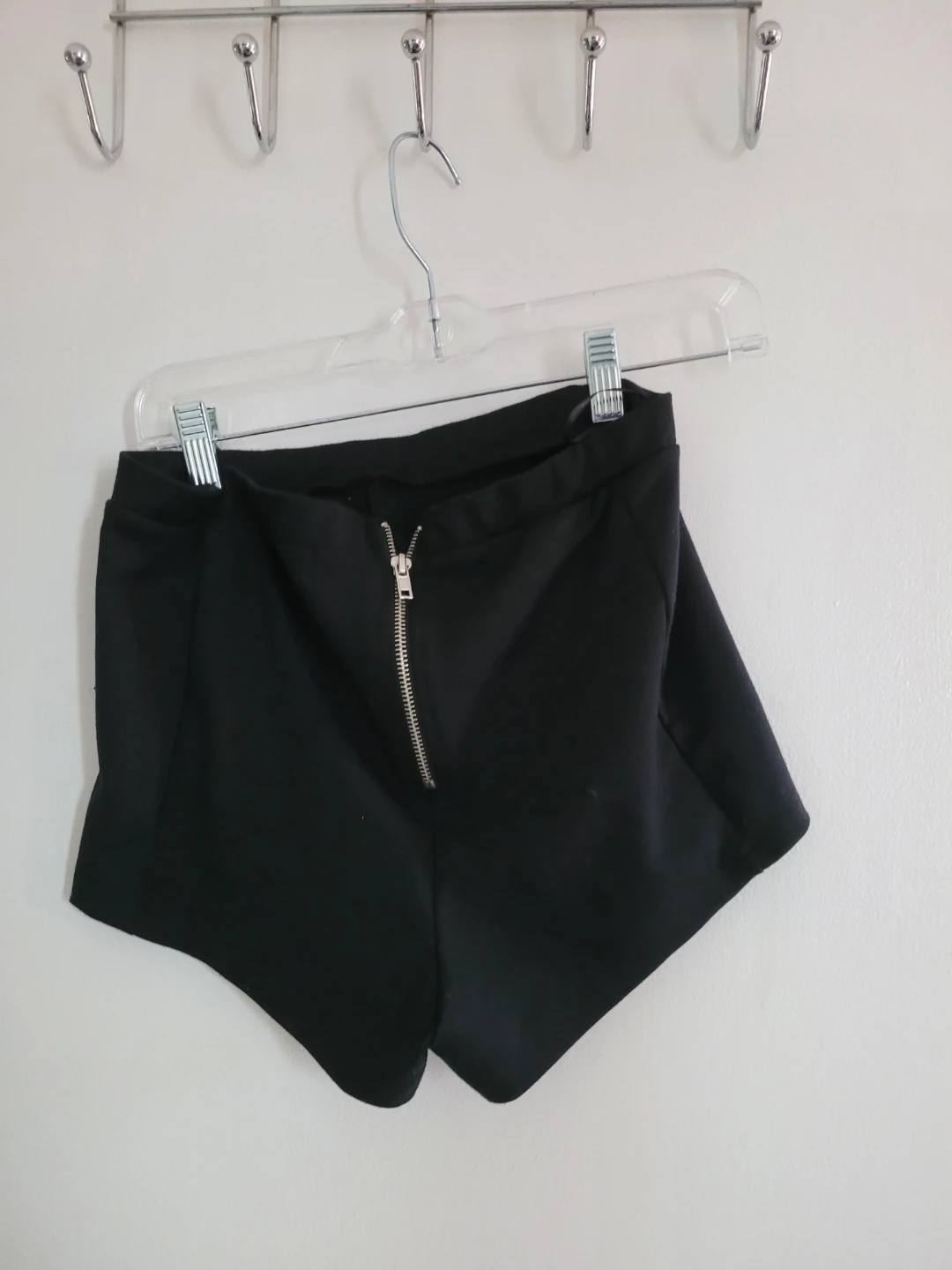 Black Embellished Shorts with Zipper - photo 2