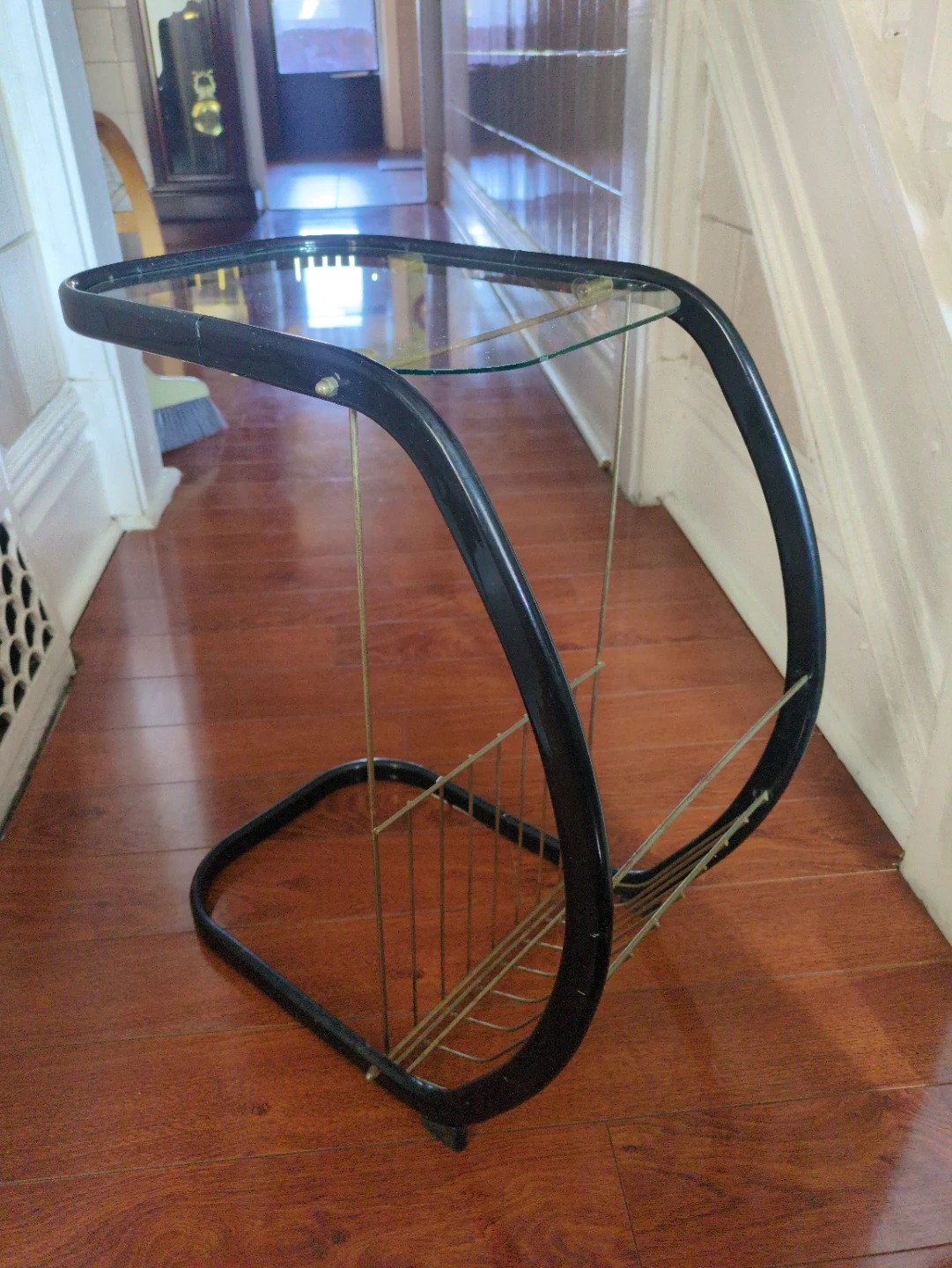 Black and Brass Side Table with Magazine Rack - photo 3
